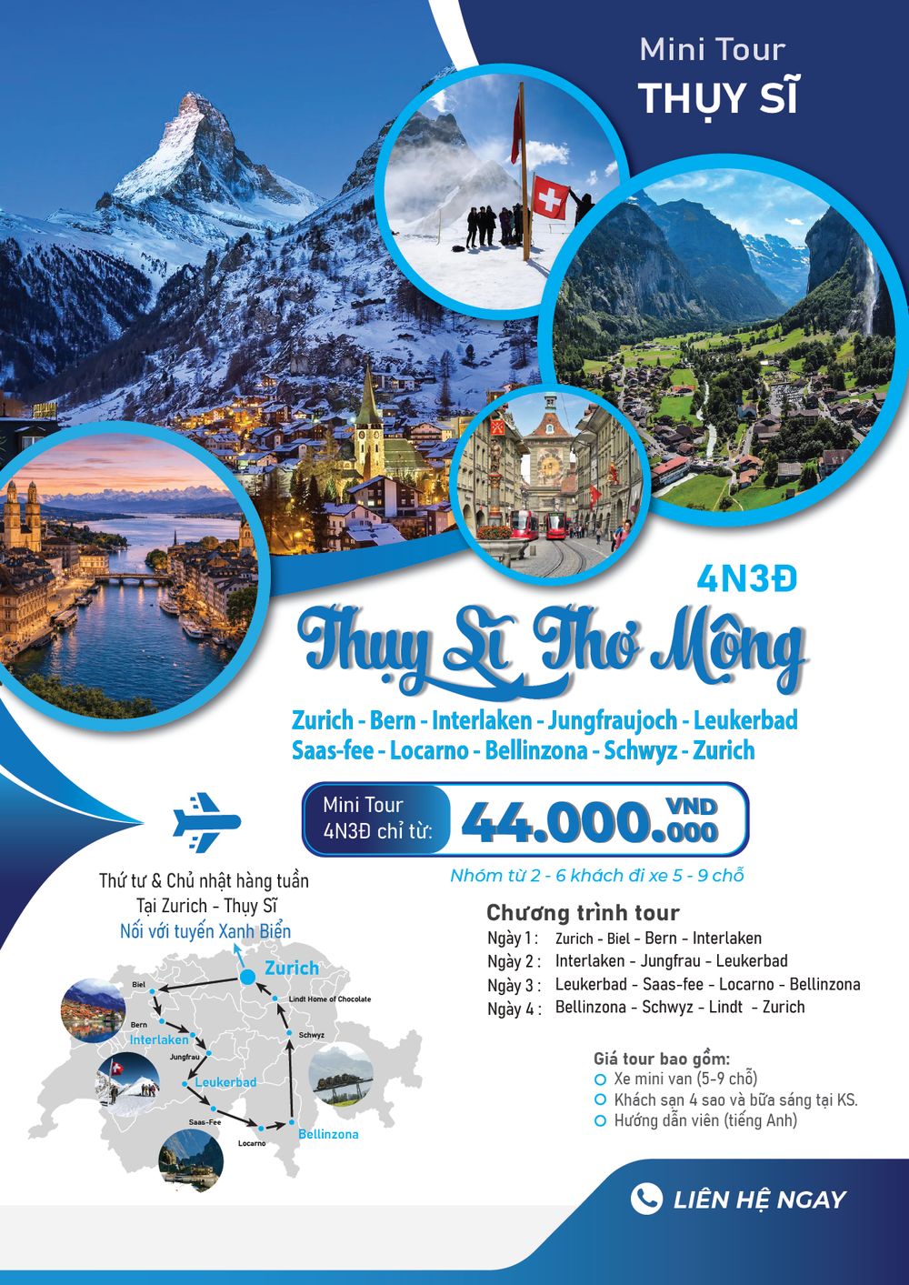 Tour Thụy Sĩ Thơ Mộng