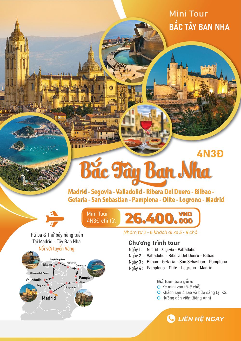 Tour Bắc Tây Ban Nha