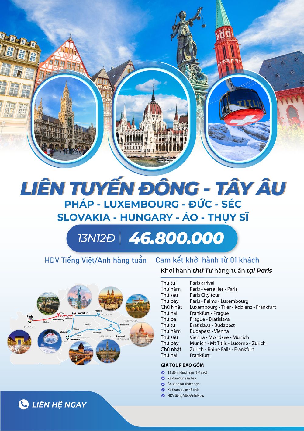 Tour Liên Tuyến Đông - Tây Âu