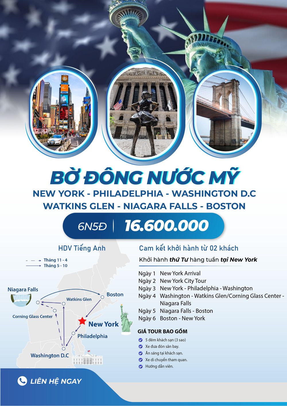 Tour Bờ Đông Nước Mỹ